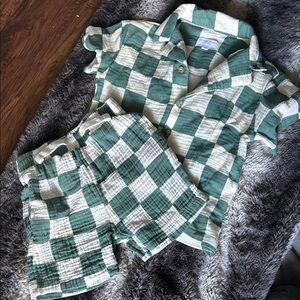 Green and White Checkered Kids set